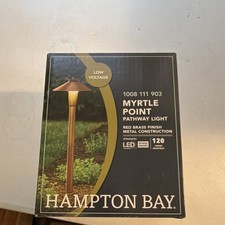 Hampton Bay Myrtle Point Low Voltage LED Pathway Light Red Brass 1008111903