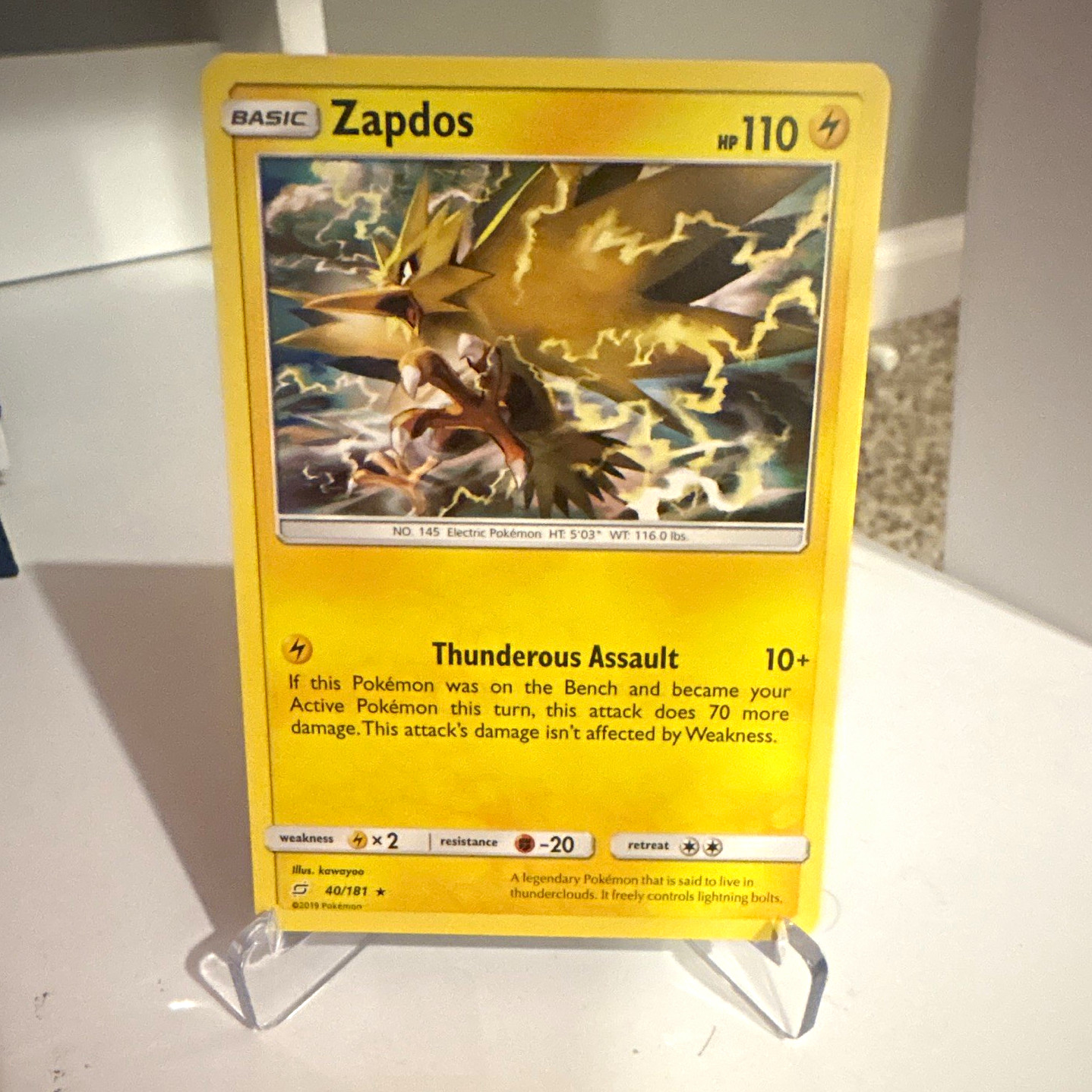 The Pokémon Company Zapdos 40/181 Team Up Holo Rare Basic 110HP EN 2019