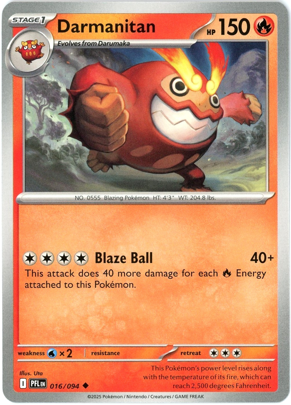 Darmanitan 016/094 - Phantasmal Flames - Common - NM/M