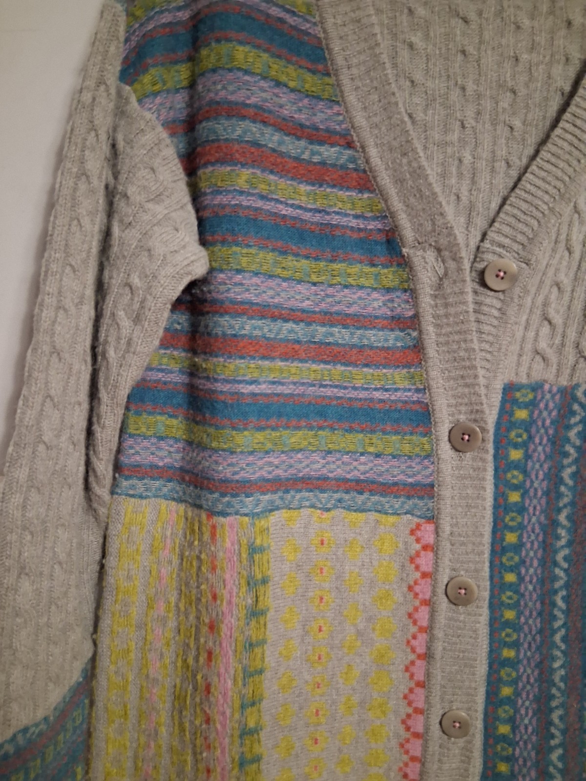 Sweater Color Block Patchwork Long Duster Cardiga… - image 3