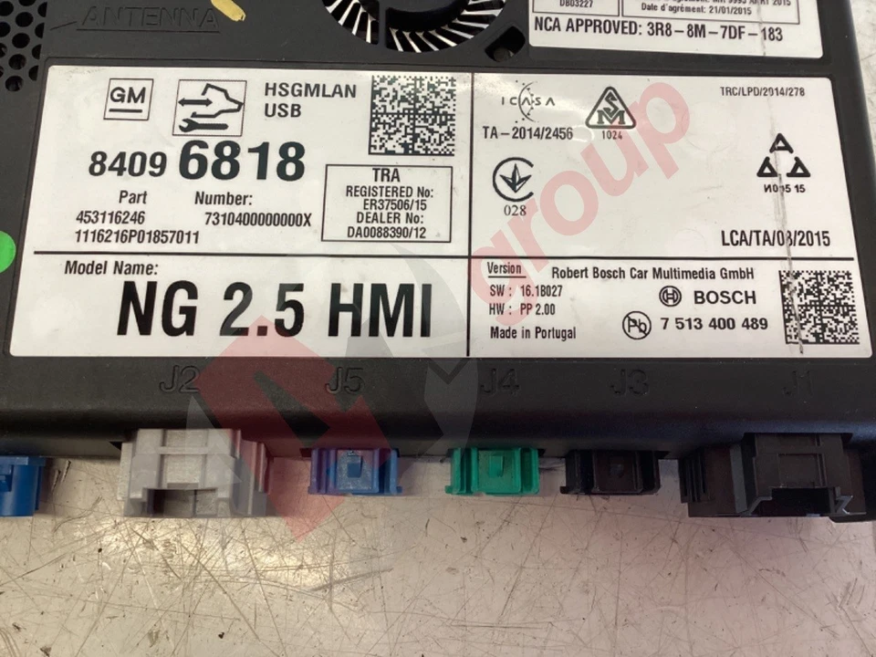 VAUXHALL ASTRA K MK7 5D SAT NAV CONTROL MODULE ECU 84096818 2015- 2019 84096818 - Image 3 of 4