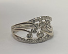 14K White Gold Natural Diamond Fashion Ring Aprx 0.40 CTW 4.0 Grams Size 6.25 — photo 9