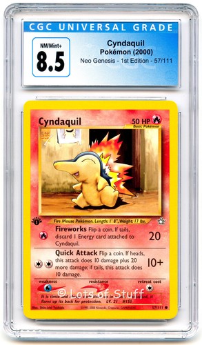 Cyndaquil (1st Edition) graded CGC 8.5 for sale on eBay