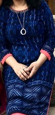 Navy Blue Traditional Women  s Kurti  bust size - 40 inch 