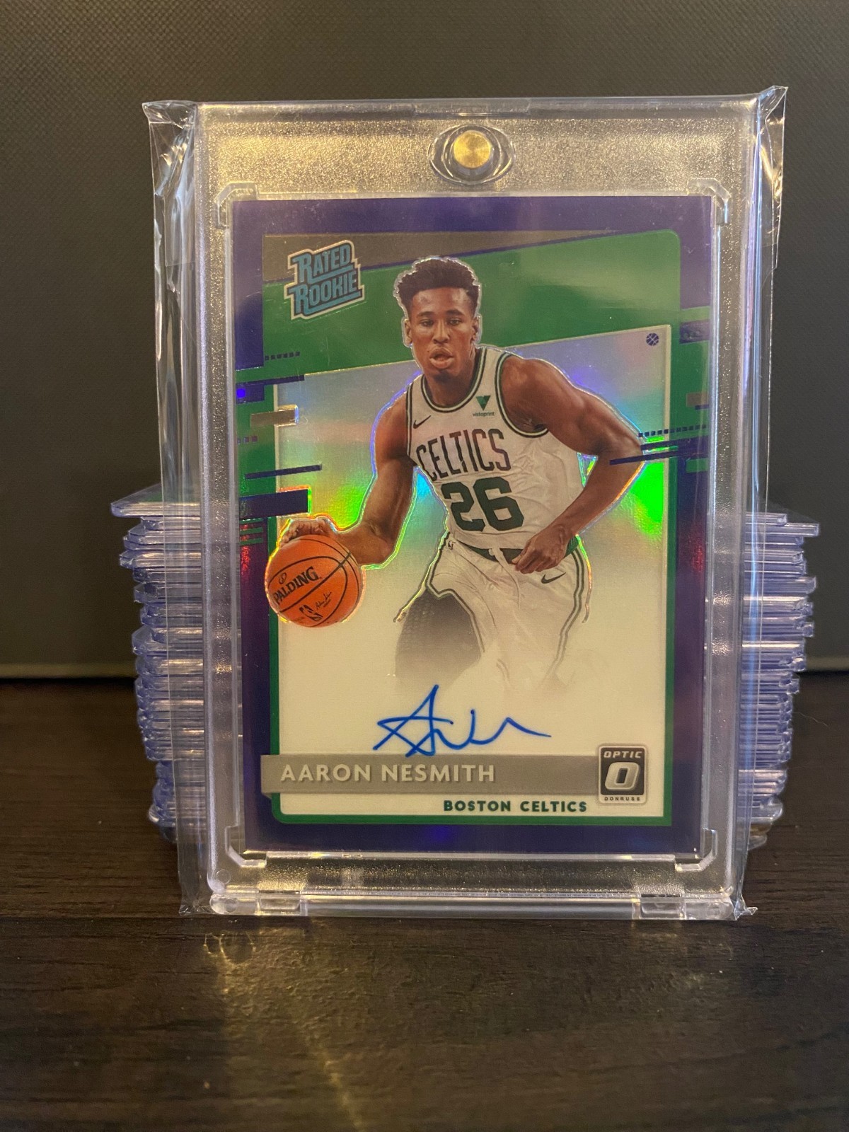 2020-21 Donruss Optic Aaron Nesmith Rated Rookie Auto Purple Holo Prizm #164
