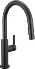 Delta Nicoli Matte Black Kitchen Faucet with Pull down Sprayer, Bridge 3 Hole Mo