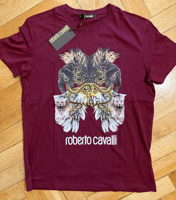 Roberto Cavalli Herren T-Shirt bordeaux Neu Gr. XL