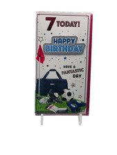 SPECIAL   BIRTHDAY  BOY AGE 7   FOOTBALL NICE VERSE Quality Design GREAT VALUE