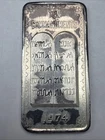 Vintage 1974- GREAT LAKES MINT 1oz.999 Fine Silver Bar Sealed - Ten Commandments