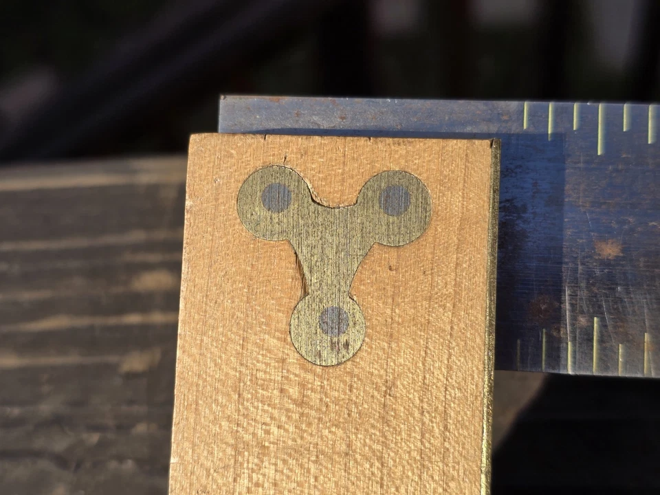 Vintage POWR-KRAFT 8" Wood And Brass Carpenter Square 84-3825 - Image 3 of 4