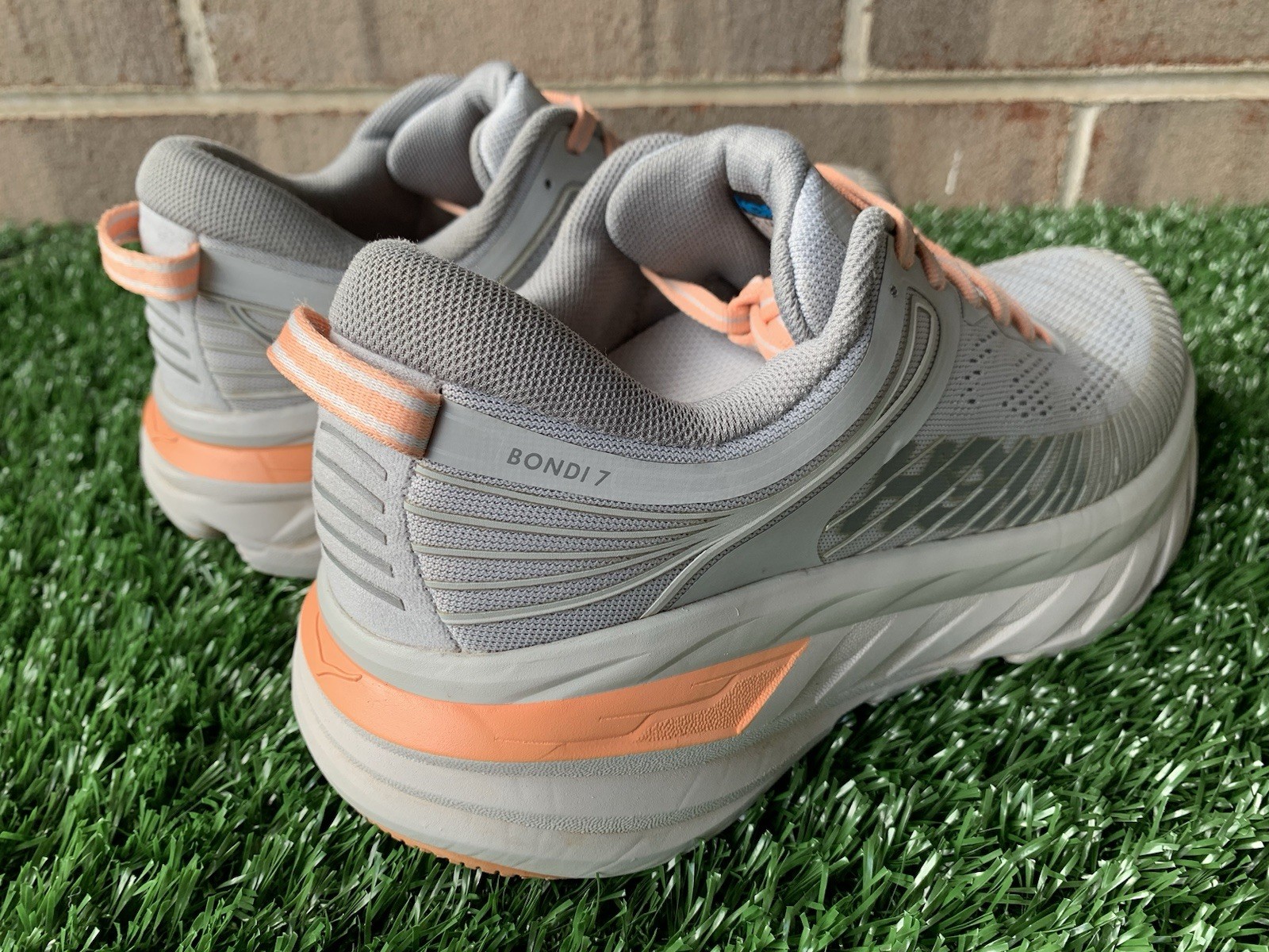 Size 7.5 - Hoka One One Bondi 7 Harbor Mist Women’s Running Shoes Sneakers Gray thumbnail 9