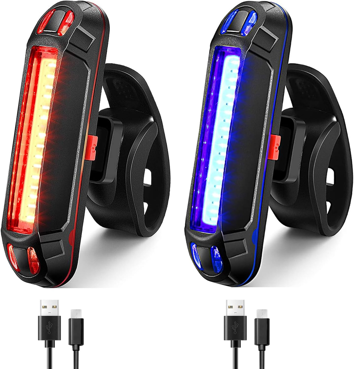 Bike Tail Light Ultra Bright Bicycle Rear Light 2 Pack USB Rechargeable LED Safe