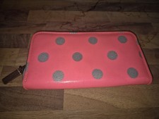 Cath KIDSTON Pink And Silver Spot Wallet.  Zip Around. Excellent  Condition