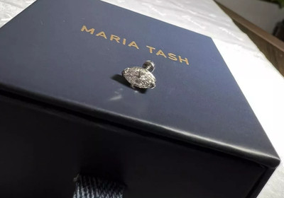 Maria Tash Marquise 8 mm größter Ohrstecker mit Diamantgewinde UVP 6275 £ NEU