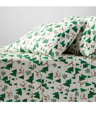New Full 400 Thread Count Christmas Holiday Performance Sheet Set Winter Scene -