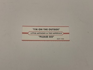 Jukebox Title Strip Little Anthony & The Imperials I’m On The Outside Please Go