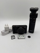 Sony ZV-1 Digital Compact Vlogging Camera With GP-VPT2BT Wireless Grip Black