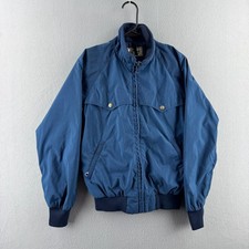 Vintage LL Bean Jacket Womens Medium Blue Western Windbreaker 90s Talon Zip