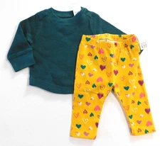 Gap Baby Girl Outfit Thermal Top & Leggings Size 3-6M Cotton Spandex New