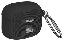 Geiomoo Silicone Case for JBL Tune Buds, Protective Cover with Carabiner Black