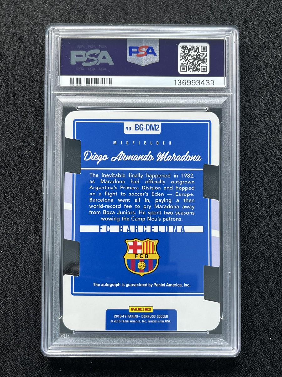 2016-17 Donruss Diego Maradona Die Cut Gold Beautiful Game /10 PSA 9 Auto POP 1 view 2