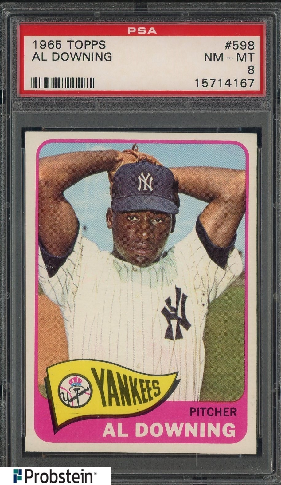 1965 Topps #598 Al Downing New York Yankees PSA 8 NM-MT