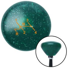 Orange Shift Pattern 64n Green Retro Metal Flake Shift Knob W M16x1.5 Insert