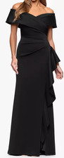 XSCAPE Plus Size Off-The-Shoulder Gow Black Size 20W $259