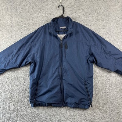 Nike Mens Vintage Lined Windbreaker Track Jacket Navy Blue Full Zip XL