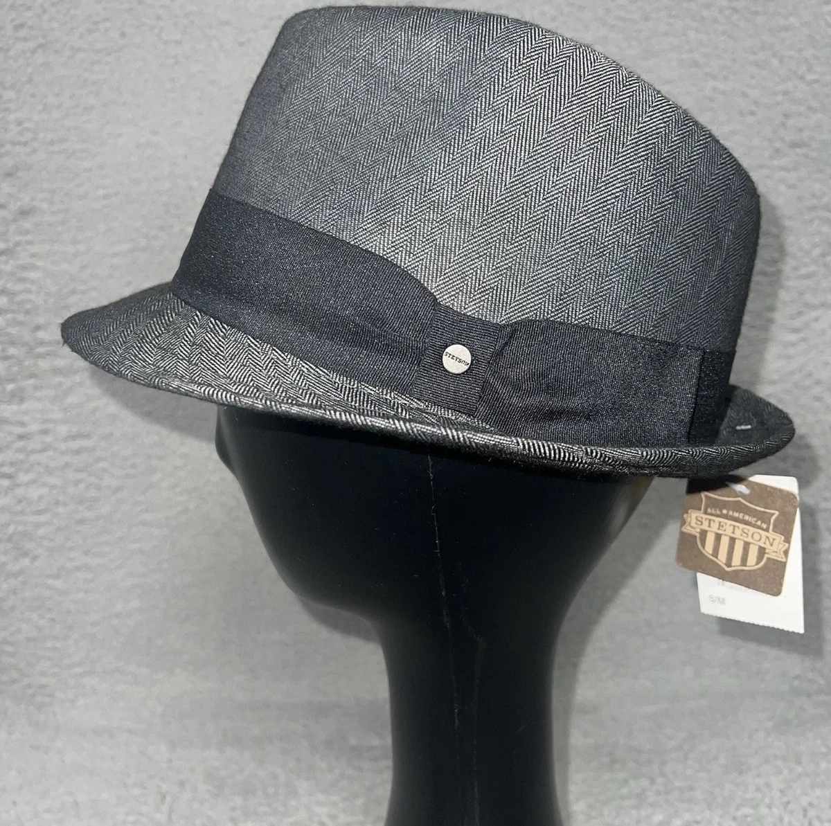 Stetson Wool Blend Fedora Hat Charcoal Gray Unisex Size M 21\