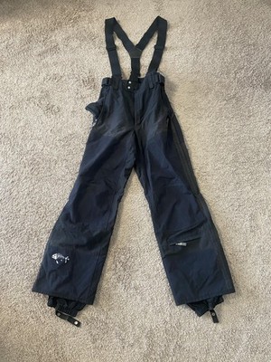 Descente DNA Snow Pants Mens Medium Black Bib Suspenders Ski Lined Snowboard