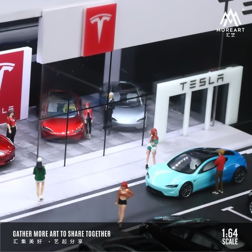 Diorama 1:64 Car Garage Model LED City Car Showroom Scene Display Building Model - Picture 66 of 102