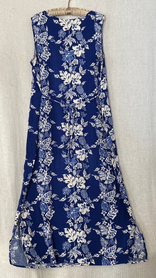 Впечатления платье XL синий цветочный Cottagecore гранж Y2K винтажный Midi сарафан - Изображение 4 из 4