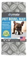 Drymate Pet Bowl Placemat, Dog & Cat Food Feeding Mat (12" x 19")