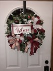 CHRISTMAS BELIEVE WREATH, CHRISTMAS WREATHS, HOLIDAY WREATHS, CHRISTMAS