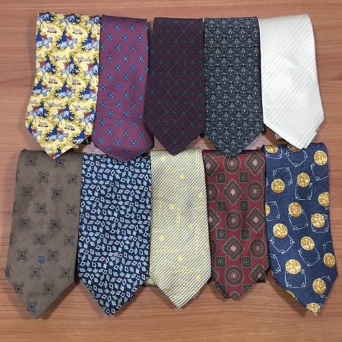 Christian Dior Neck Ties Silk Lot 10 Classic Vintage Multicolor - 第 1/20 張圖片