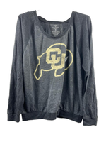 Colosseum Damen Colorado Buffaloes Raglan Langarm T-Shirt, Grau