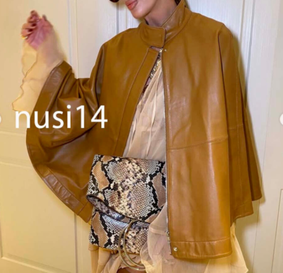 ZARA NEW WOMAN BNWT SS25 LEATHER ZIP CAPE CAMEL XS-S,M-L 3920/146