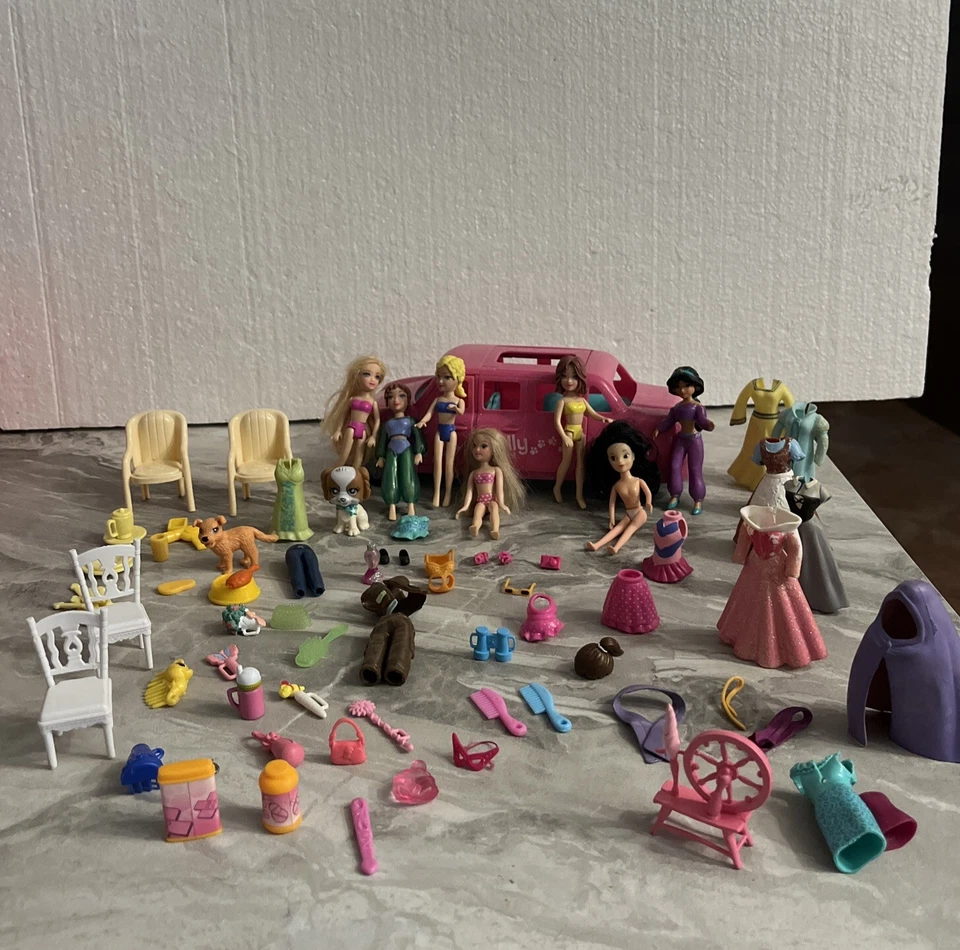 Lotto Polly Pocket con Limousine 2008 Auto Mattel - Immagine 2 di 4