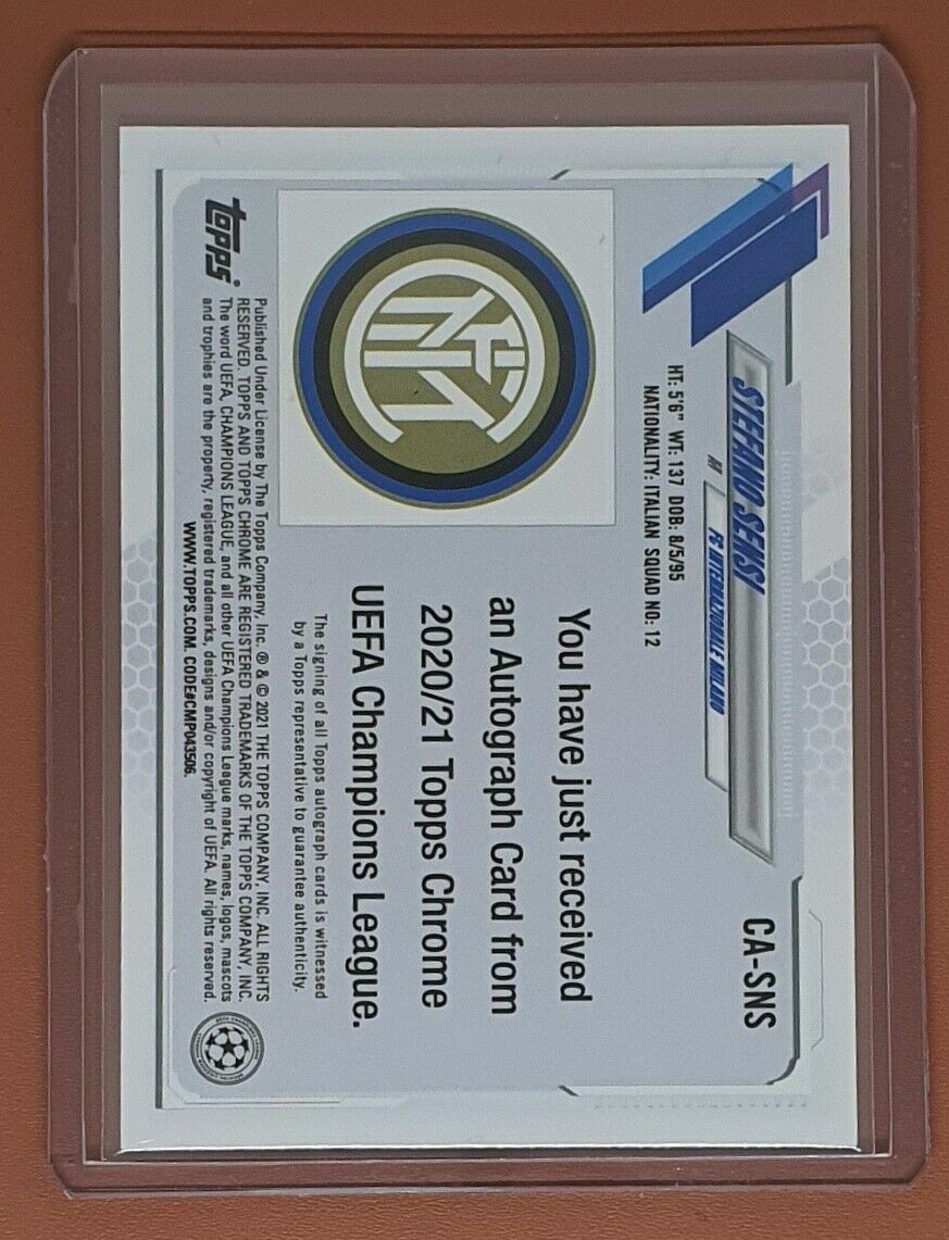 Stefano Sensi 2020-21 Topps Chrome UEFA Refractor Auto UEFA