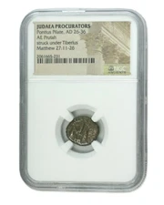 NGC Prutah Pontius Pilate PROCURATOR OF JUDEA Sentenced Jesus Christ to Cross SG