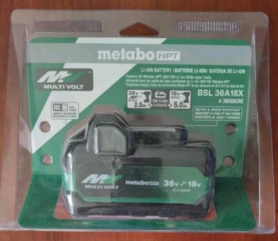 Metabo HPT 380083M BSL36A18X 18V/36V 2.5 Ah/5 Ah MultiVolt Li-Ion Battery New
