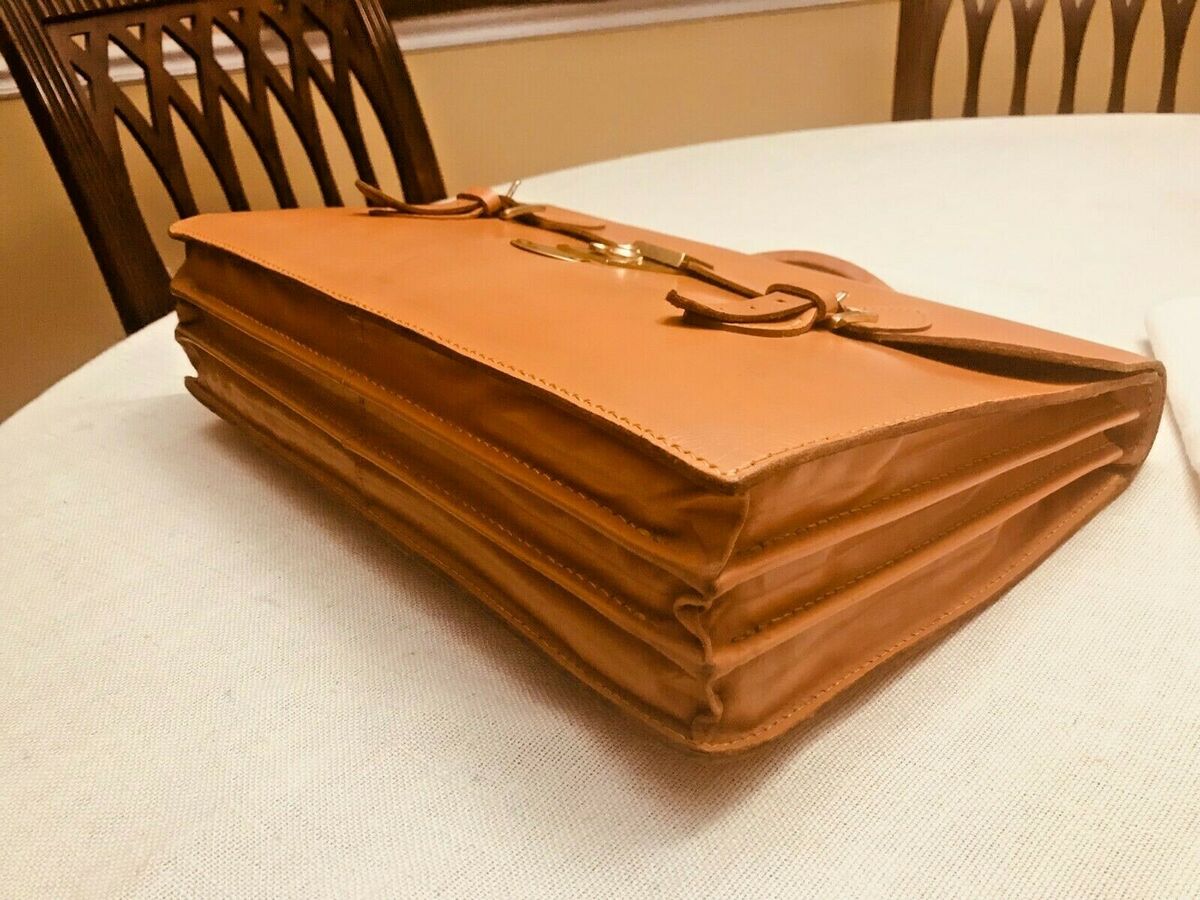 PAPWORTH English Tan Bridle Leather Briefcase / Portfolio PAPWORTH English Tan Bridle Leather Briefcase / Portfolio