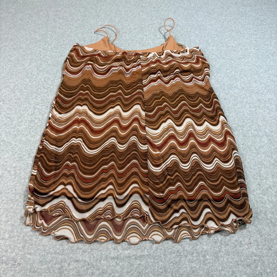 Vestido Mujer Rue 21 2X Naranja Remolino Transparente Chaqueta Hippie Festival Retro Club Y2K Foto 3 de 4