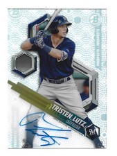 Tristen Lutz AUTOGRAPH RC Milwaukee Brewers 2018 Bowman High Tek AUTO Baseball