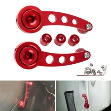 2pcs Car Billet Aluminum Window Crank Handle Winder Truck Pickup Door Red New