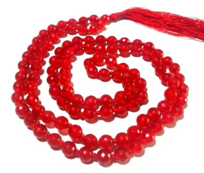 Carnelian Chalcedony 6mm Round Faceted Gemstone Beads 32''Inch 108Pecs Mala