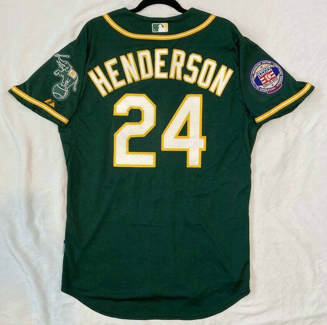 Majestic AUTHENTIC 48 XL RICKEY HENDERSON OAKLAND A'S COOL BASE Jersey