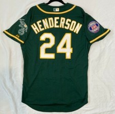 Majestic AUTHENTIC 52 2XL RICKEY HENDERSON OAKLAND A'S  COOL BASE Jersey