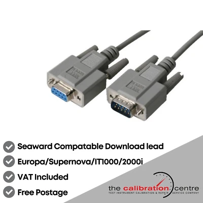 THE CALIBRATION CENTRE SEAWARD PC Download Lead Cable - use with SUPERNOVA EUROPA PLUS 2000i IT1000